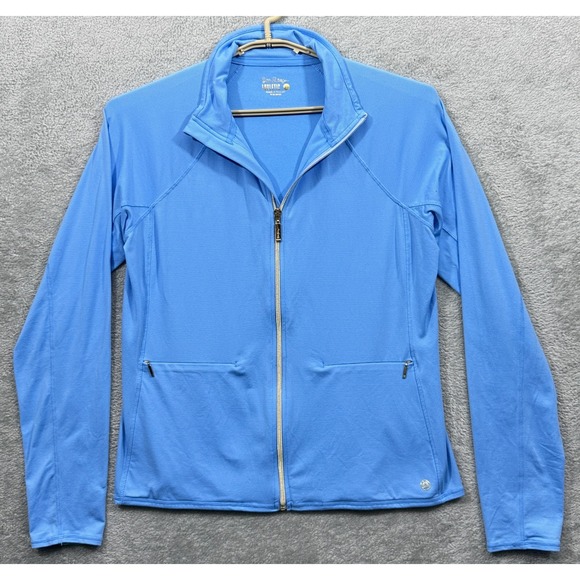 Lilly Pulitzer Jackets & Blazers - Lilly Pulitzer Kapri Luxletic Jacket Womens XL Blue Feeder Stripe Full Zip Gold‎